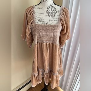 Free People Dried Currant Velvet Easy To Love Mini Dress Size M
